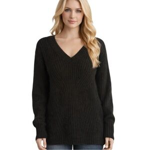JOE’S | black angora blend V neck cozy soft casual sweater knit size XS